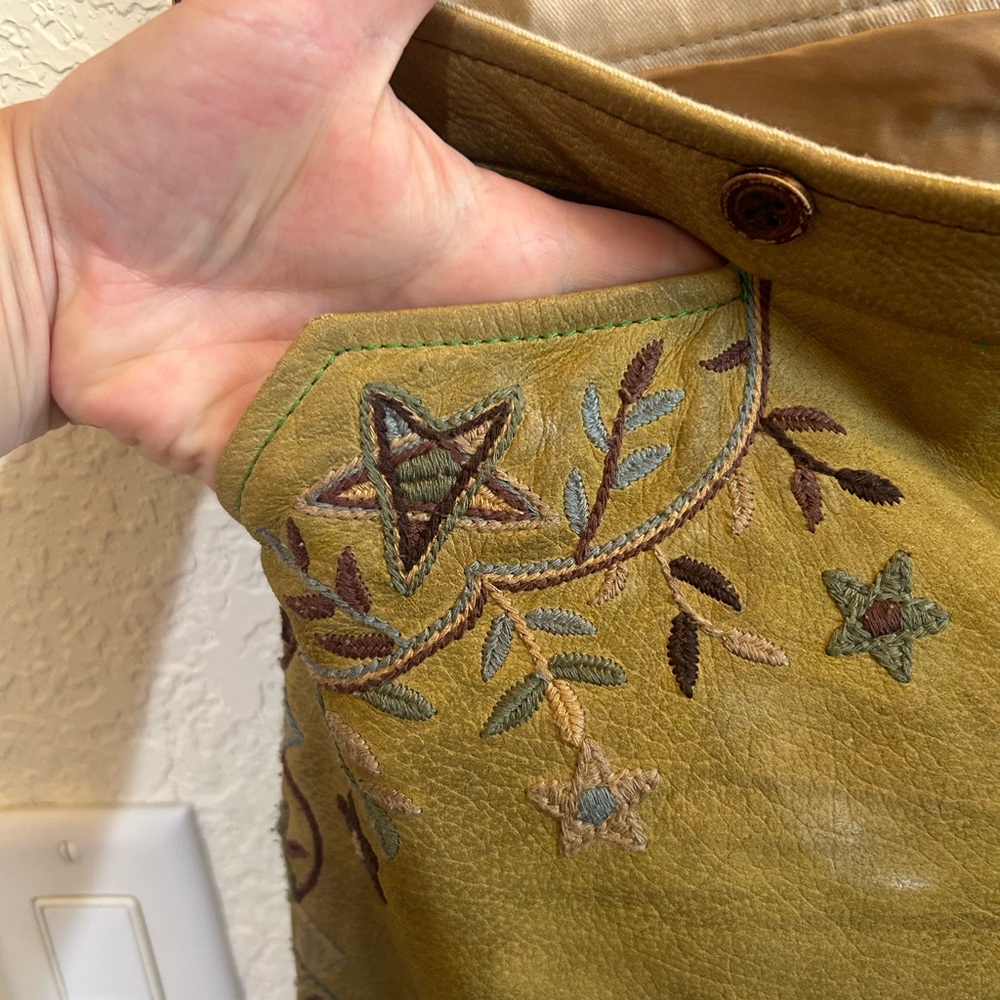 VINTAGE - RALPH LAUREN 1980’s Floral Embroidered Leather Pants - RARE ! - Picture 9 of 13